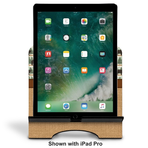 Cabin Stylized Tablet Stand - Front with ipad