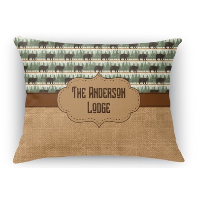 Cabin Rectangular Throw Pillow Case (Personalized)
