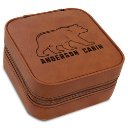 Cabin Travel Jewelry Box - Rawhide Leather (Personalized)