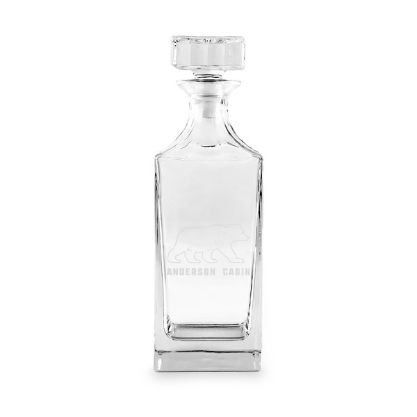 Custom Cabin Whiskey Decanter - 30 oz Square (Personalized)
