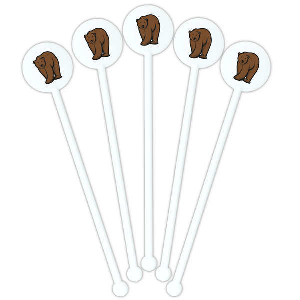 Cabin White Plastic 5.5" Stir Stick - Fan View