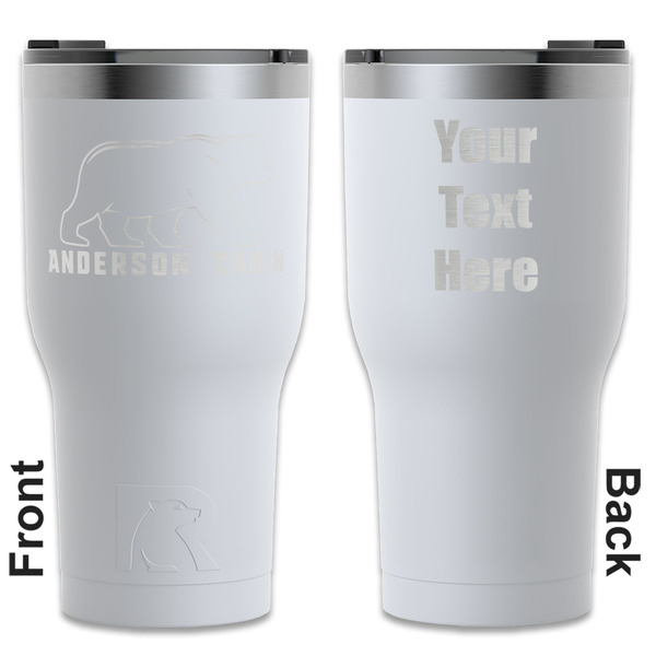 Custom Cabin RTIC Tumbler - White - Engraved Front & Back (Personalized)
