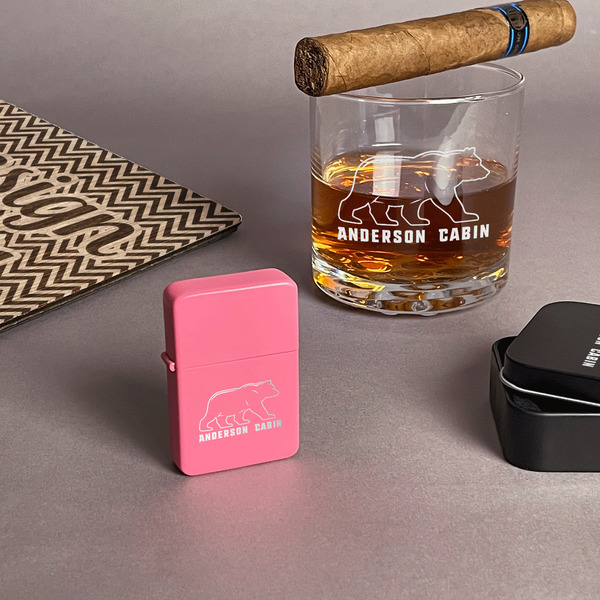Cabin Windproof Lighters - Pink - In Context