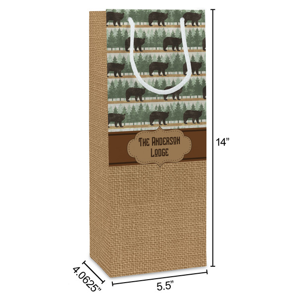 Cabin Wine Gift Bag - Dimensions