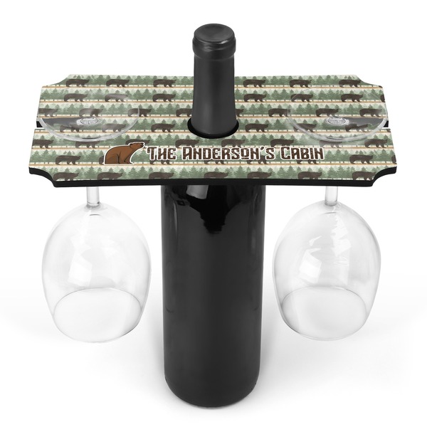 Custom Cabin Wine Bottle & Glass Holder (Personalized)