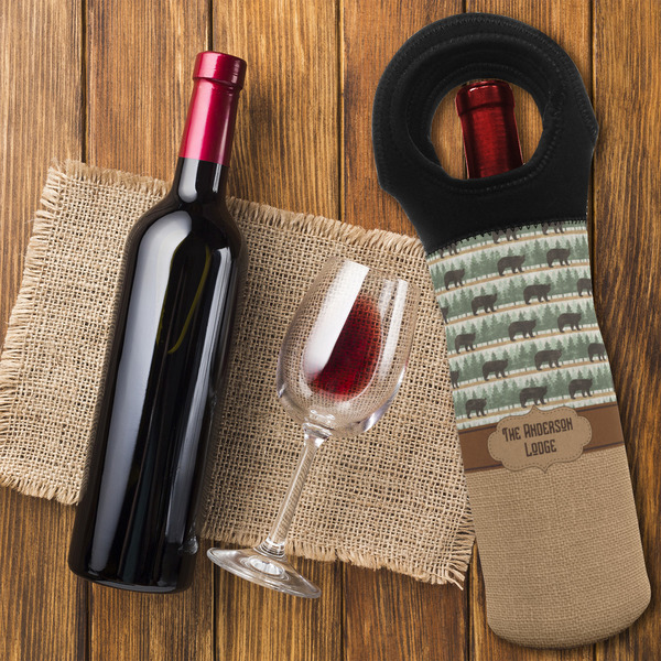 Cabin Wine Tote Bag - FLATLAY