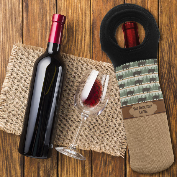 Cabin Wine Tote Bag - FLATLAY