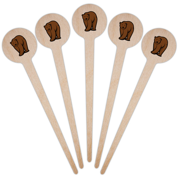 Cabin Wooden 4" Food Pick - Round - Fan View