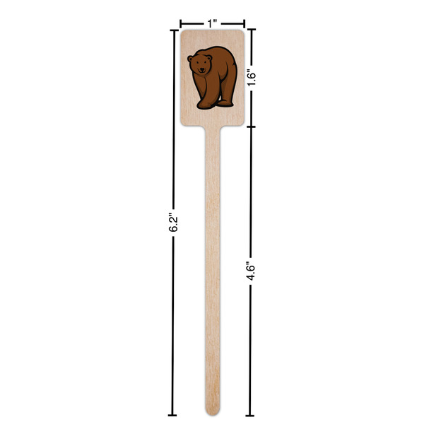 Cabin Wooden 6.25" Stir Stick - Rectangular - Dimensions