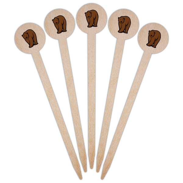 Cabin Wooden 6" Food Pick - Round - Fan View