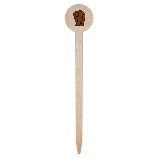 Cabin Wooden 6" Food Pick - Round - Single Pick