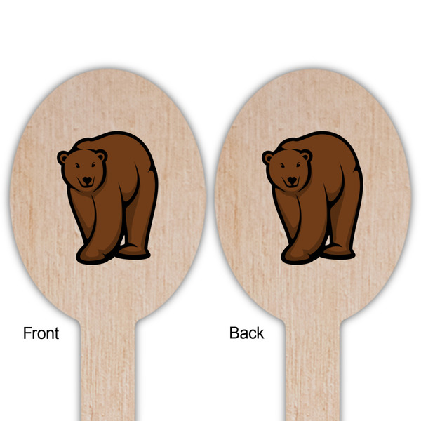 Cabin Wooden Food Pick - Oval - Double Sided - Front & Back