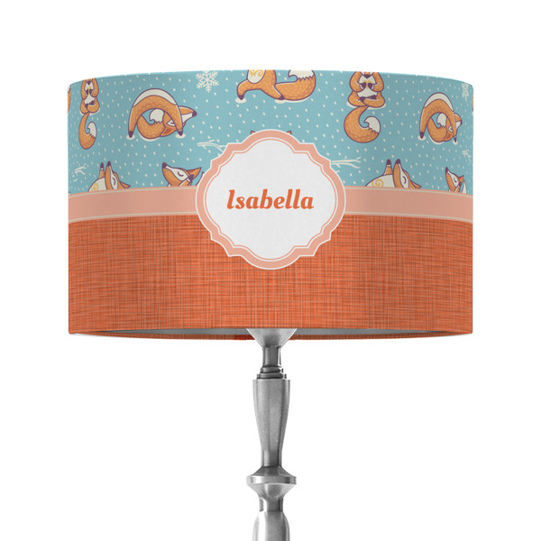Foxy Yoga 12" Drum Lampshade - ON STAND (Fabric)