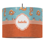 Foxy Yoga 16" Drum Pendant Lamp - Fabric (Personalized)