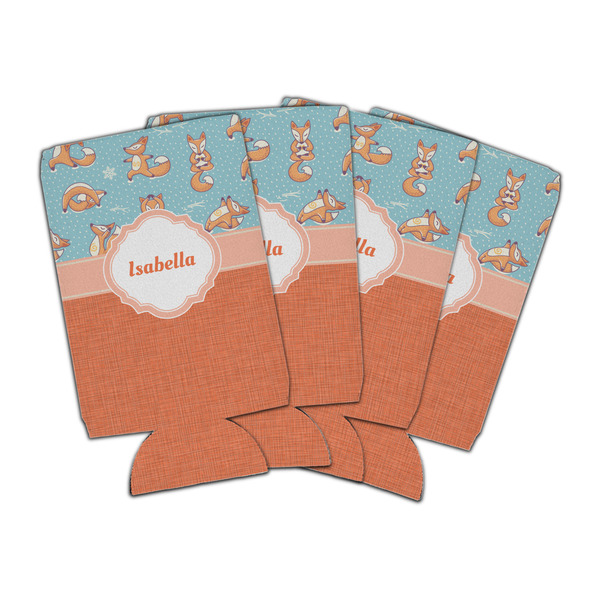 Custom Foxy Yoga Can Cooler (16 oz) - Set of 4 (Personalized)