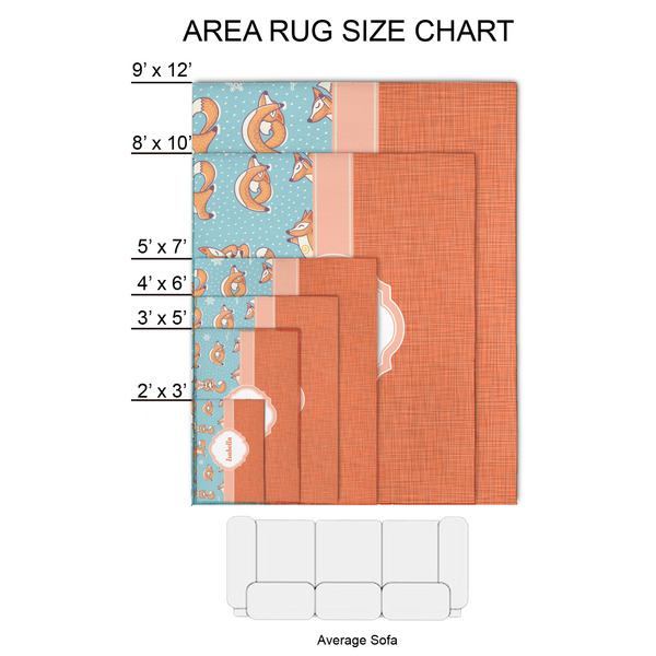 Foxy Yoga 2'x3' Indoor Area Rugs - Size Chart