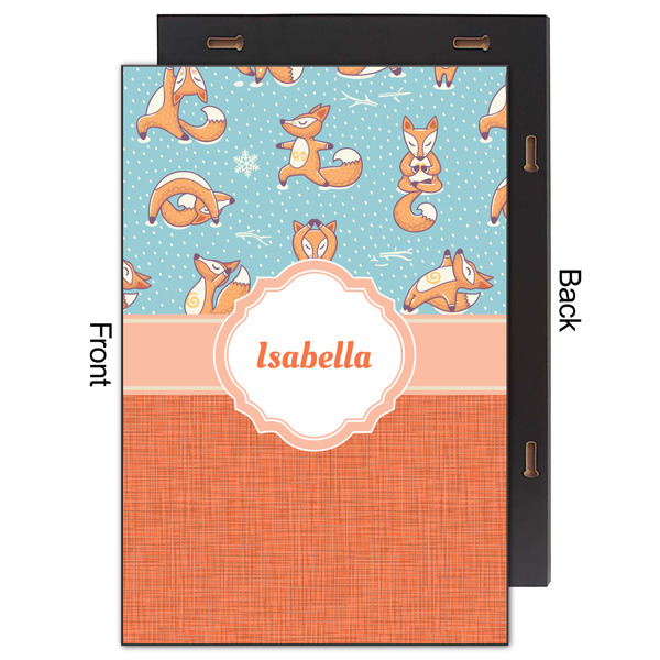 Foxy Yoga 20x30 Wood Print - Front & Back View