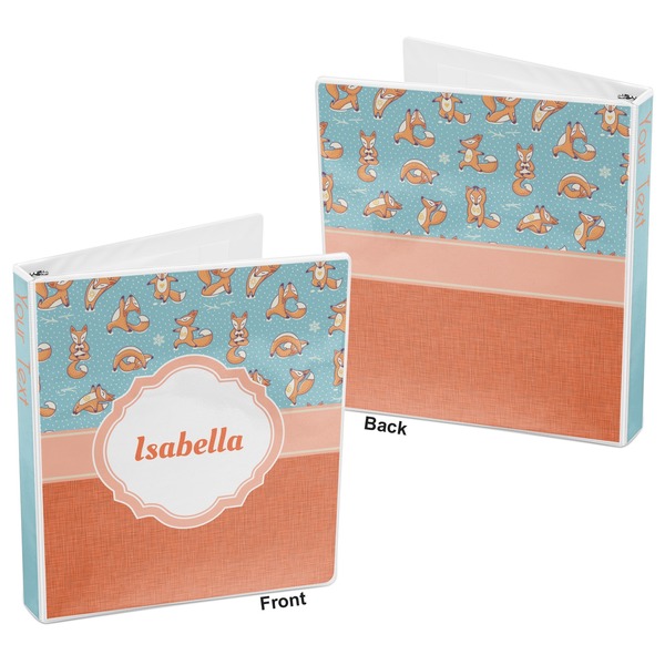 Foxy Yoga 3-Ring Binder Front and Back