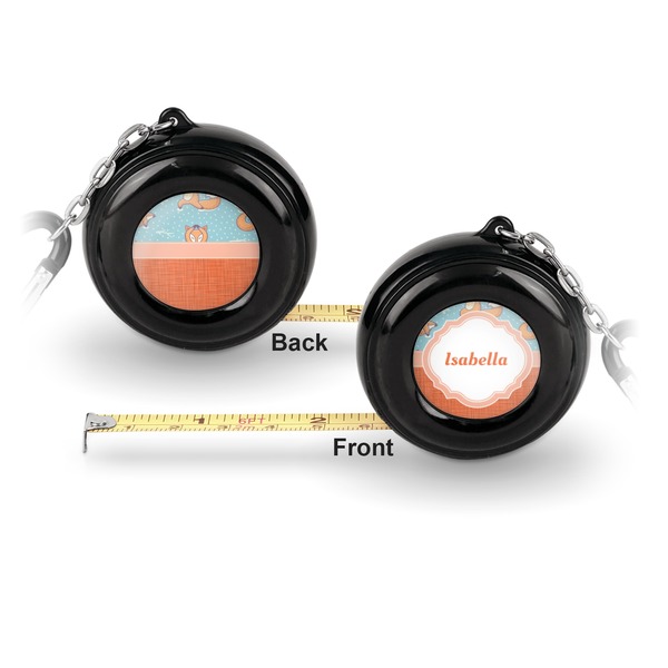 Foxy Yoga 6-Ft Pocket Tape Measure with Carabiner Hook - Front and Back