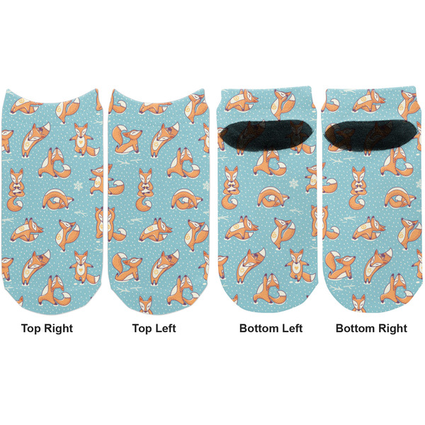 Foxy Yoga Adult Ankle Socks - Double Pair - Front and Back - Apvl