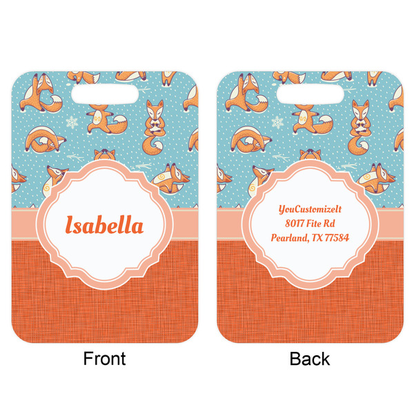 Foxy Yoga Aluminum Luggage Tag (Front + Back)