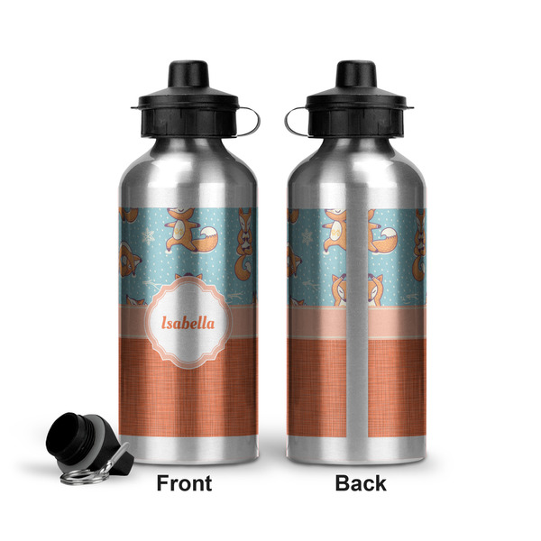 Foxy Yoga Aluminum Water Bottle - Front and Back