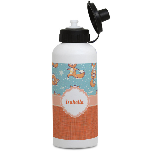 Custom Foxy Yoga Water Bottles - Aluminum - 20 oz - White (Personalized)
