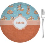 Foxy Yoga 8" Glass Appetizer / Dessert Plates - Single or Set (Personalized)