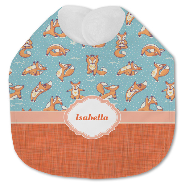 Custom Foxy Yoga Jersey Knit Baby Bib w/ Name or Text