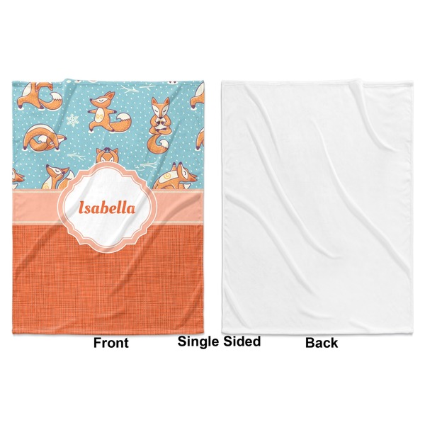 Foxy Yoga Baby Blanket (Single Sided - Printed Front, White Back)