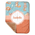 Foxy Yoga Sherpa Baby Blanket - 30" x 40" w/ Name or Text