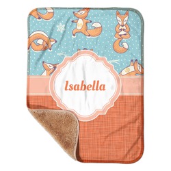 Foxy Yoga Sherpa Baby Blanket - 30" x 40" w/ Name or Text