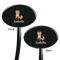 Foxy Yoga Black Plastic 7" Stir Stick - Double Sided - Oval - Front & Back