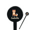 Foxy Yoga 7" Round Plastic Stir Sticks - Black - Double Sided (Personalized)