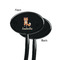 Foxy Yoga Black Plastic 7" Stir Stick - Single Sided - Oval - Front & Back