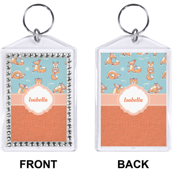 Foxy Yoga Bling Keychain (Front + Back)