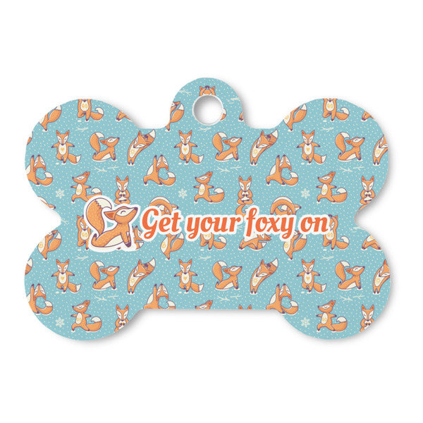Custom Foxy Yoga Bone Shaped Dog ID Tag - Large (Personalized)