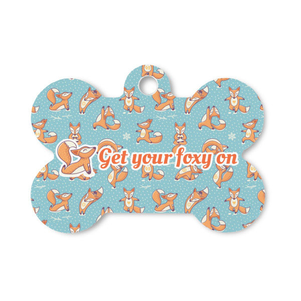 Custom Foxy Yoga Bone Shaped Dog ID Tag - Small (Personalized)