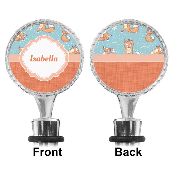 Foxy Yoga Bottle Stopper - Front and Back