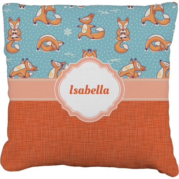 Custom Foxy Yoga Faux-Linen Throw Pillow 26" (Personalized)