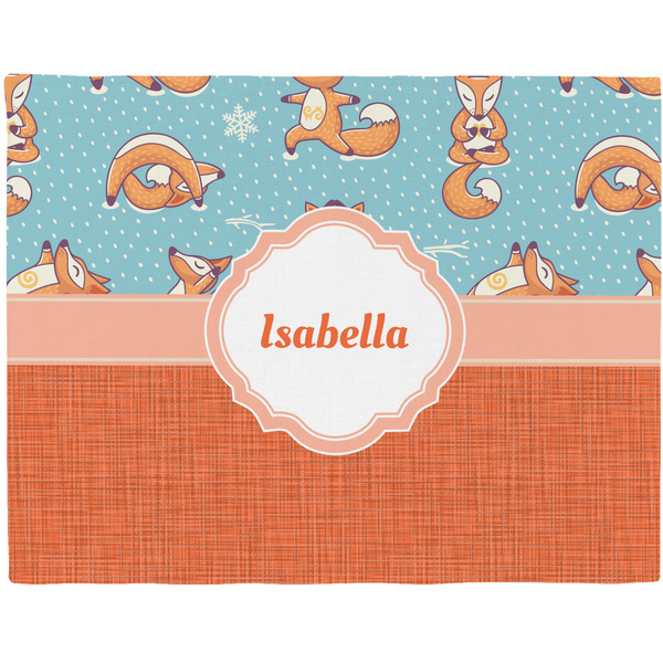 Custom Foxy Yoga Woven Fabric Placemat - Twill w/ Name or Text