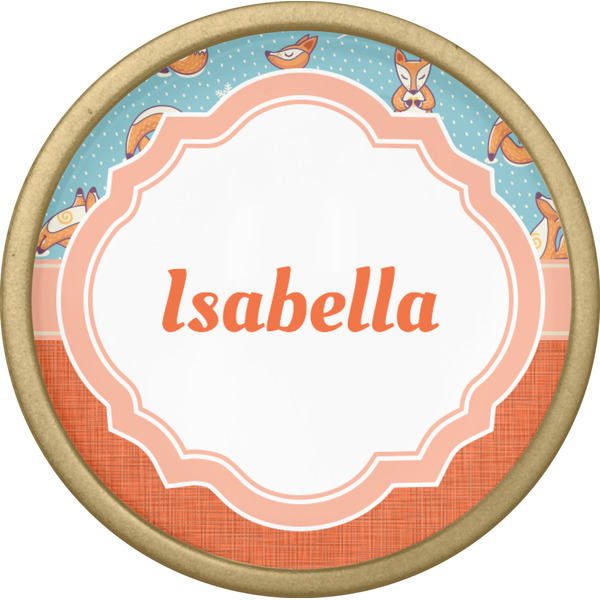 Foxy Yoga Cabinet Knob - Gold - Front