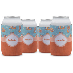 Foxy Yoga Can Cooler (12 oz) - Set of 4 w/ Name or Text