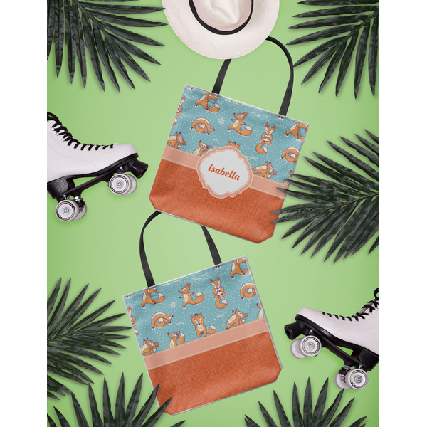 Foxy Yoga Canvas Tote Lifestyle Front and Back- 13x13