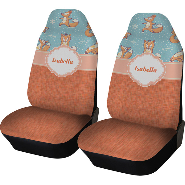 Custom Foxy Yoga Car Seat Covers (Set of Two) (Personalized)