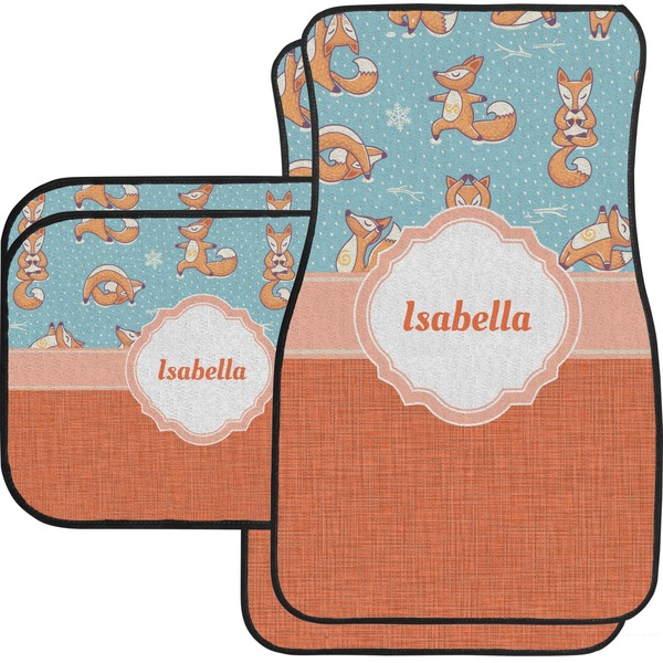 Custom Foxy Yoga Car Floor Mats Set - 2 Front & 2 Back (Personalized)