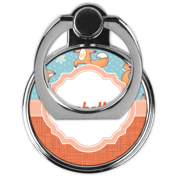 Foxy Yoga Cell Phone Ring Stand & Holder - Front (Collapsed)