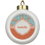 Foxy Yoga Ceramic Ball Ornament (Personalized)
