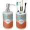 Foxy Yoga Ceramic Bathroom Accessories Set (Personalized)