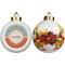 Foxy Yoga Ceramic Christmas Ornament - Poinsettias (APPROVAL)